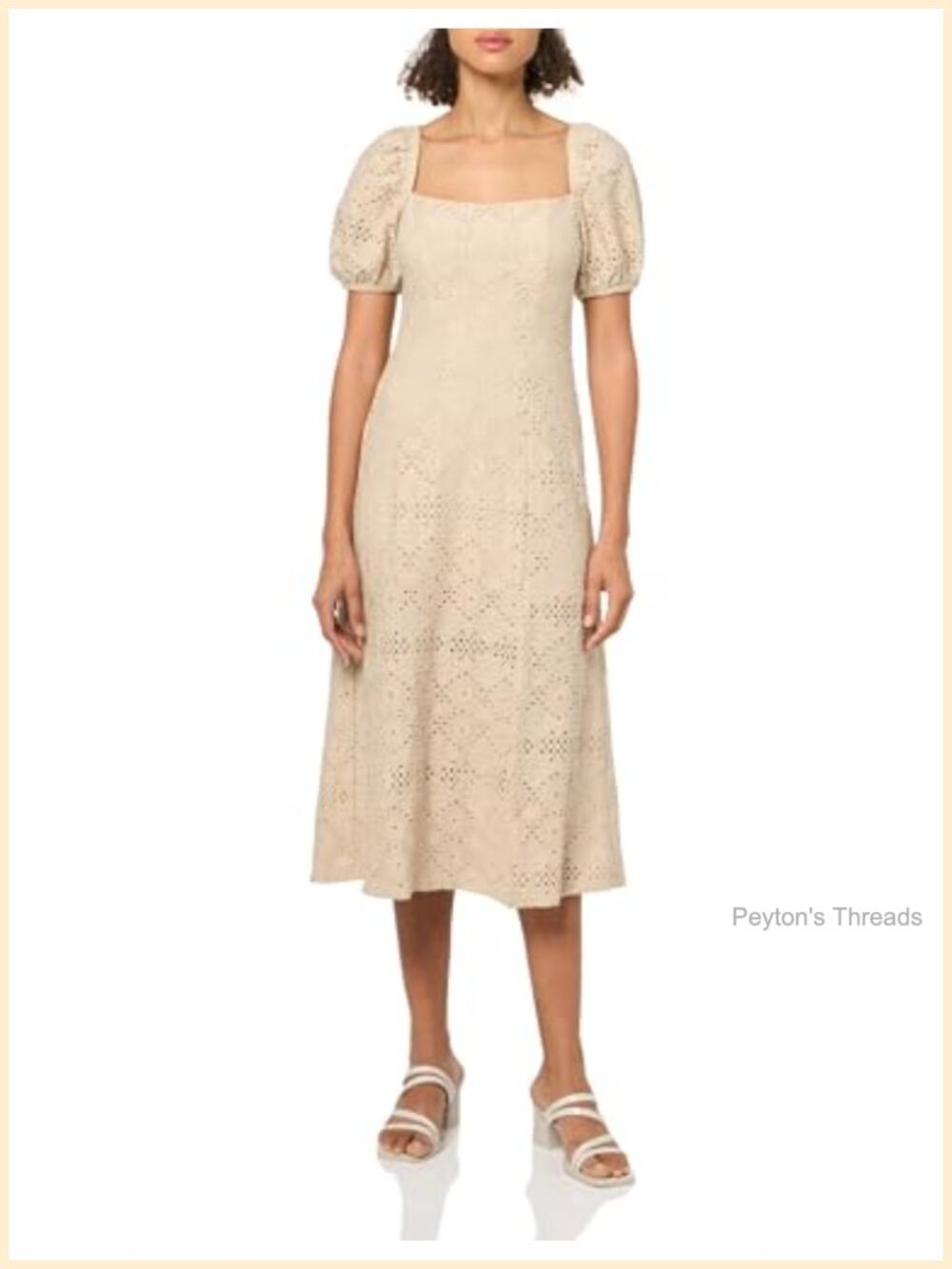 Speechless Short Sleeve Eyelet Midi Dress A-Line Casual